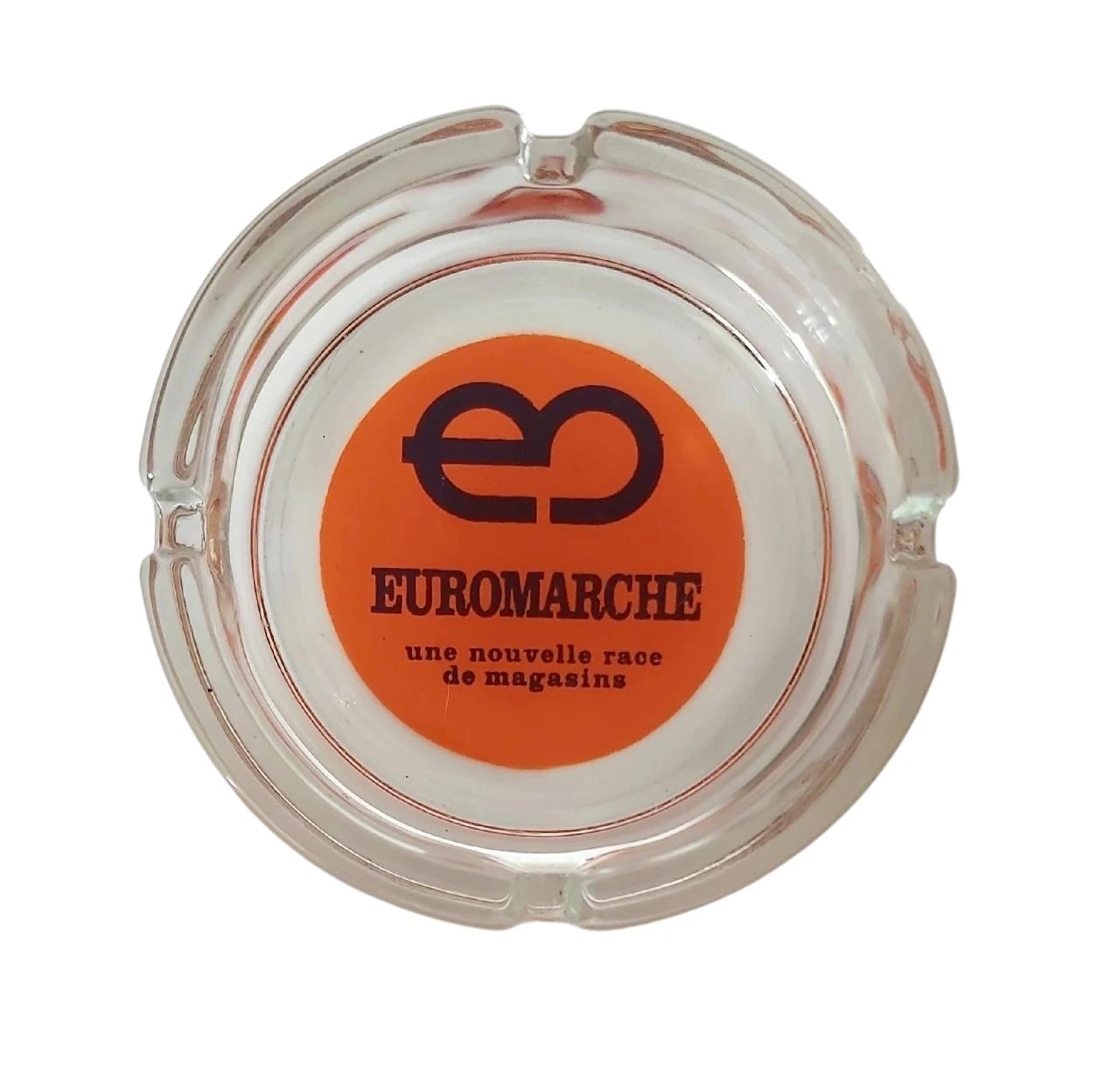 Euromarché – Vintage Rare Glass Promotional Ashtray 1970s – photo 2